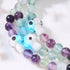 Bracelet en fluorite | Argent sterling 925 | Pierre précieuse en forme de champignon en verre Firefly