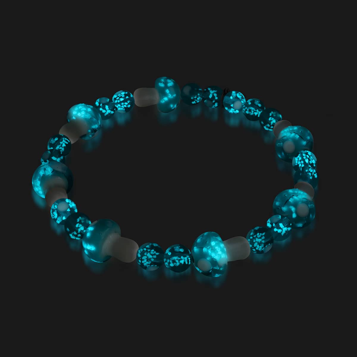 Bracelet de luxe en forme de champignon en verre Firefly en argent sterling 925