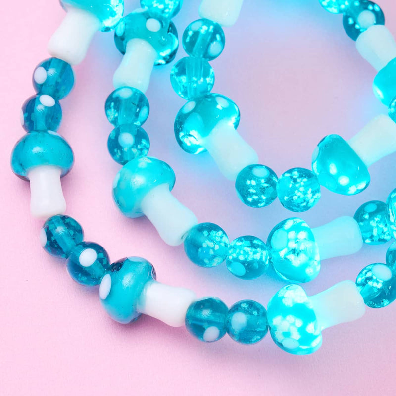 Bracelet de luxe en forme de champignon en verre Firefly en argent sterling 925