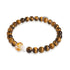 Tigers Eye | .925 Sterling Silver | Firefly Glass Mushroom Gemstone Bracelet