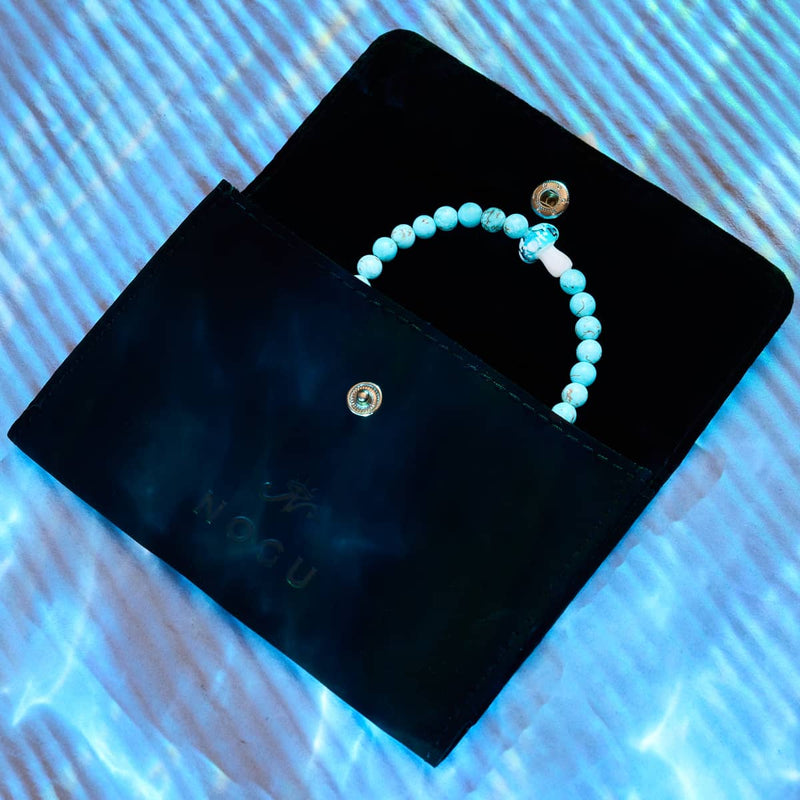 Bracelet en pierre précieuse en forme de champignon en verre Firefly en turquoise | argent sterling 925