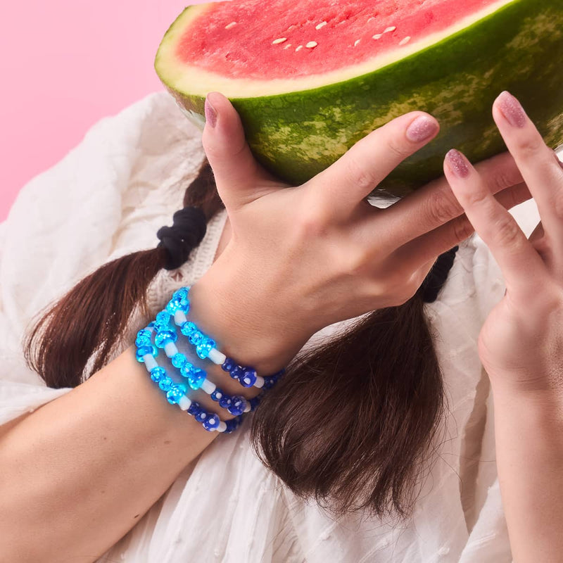 Bleu outremer | Argent sterling 925 | Bracelet de luxe en forme de champignon en verre Firefly