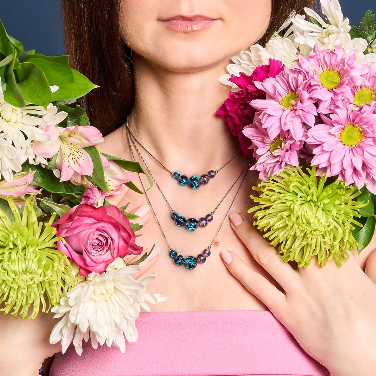 Purple Elixir | Argent sterling 925 | Collier avec fermoir infini en verre Firefly