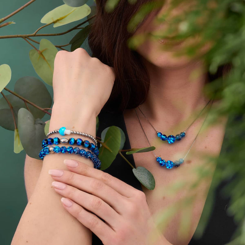 Topaz Flame | .925 Sterling Silver | Firefly Glass Infinity Clasp Necklace