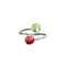 Red Holly x Frosted Mistletoe | .925 Sterling Silver | Firefly Glass | Infinity Helix Ring