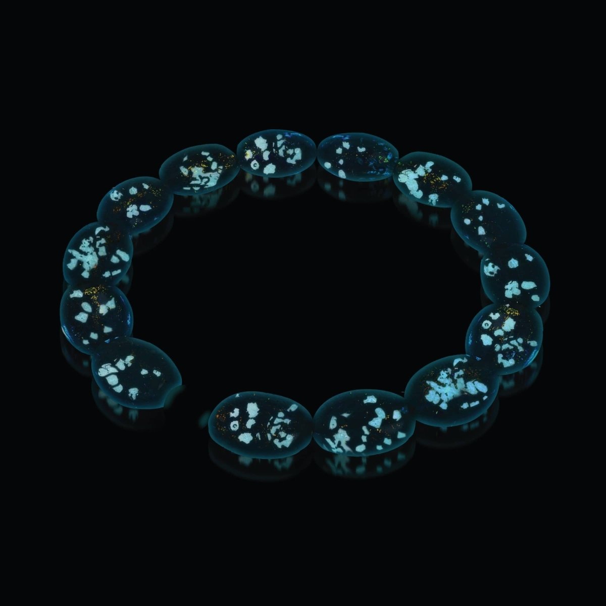 Étincelle d'améthyste | Argent sterling 925 | Bracelet galet en verre Firework