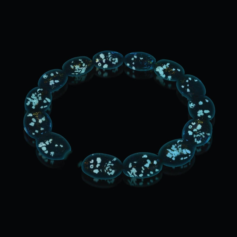 Étincelle d'améthyste | Argent sterling 925 | Bracelet galet en verre Firework