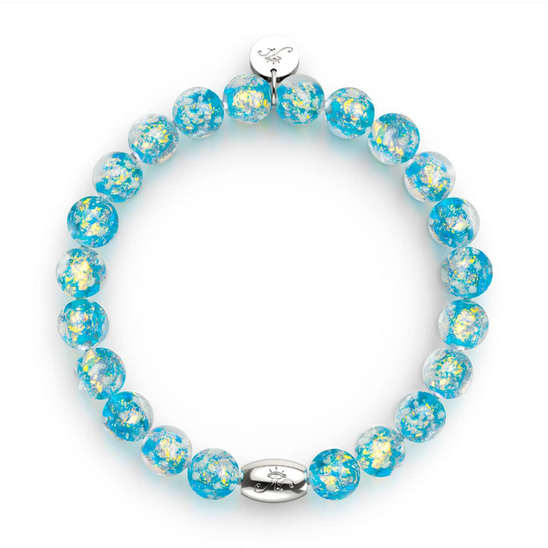Bracelet en verre feu d'artifice | Argent sterling 925 | Éclat d'azur