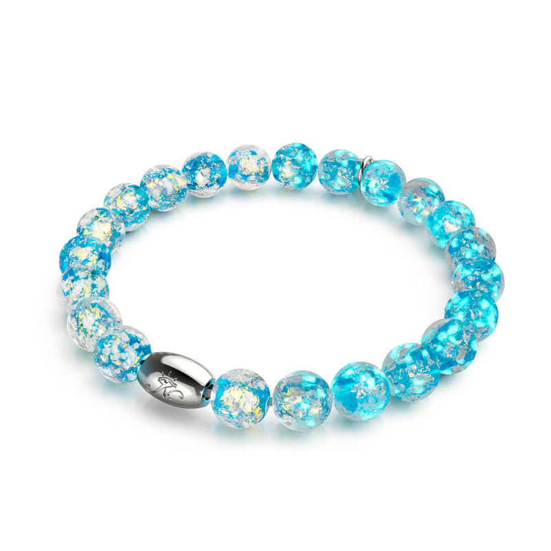 Bracelet en verre feu d'artifice | Argent sterling 925 | Éclat d'azur