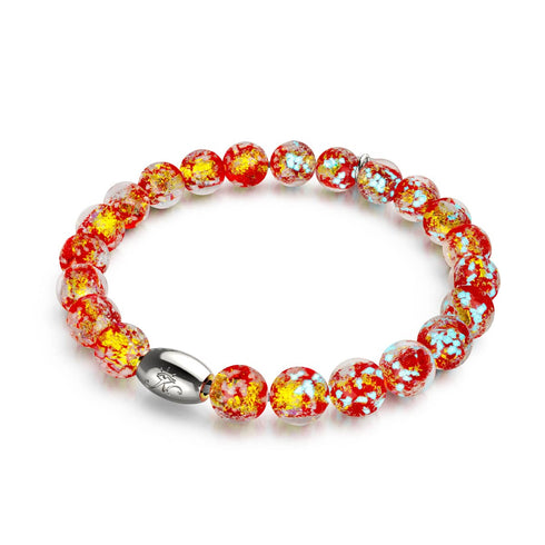 Amoureux | Argent sterling 925 | Bracelet en verre avec feu d'artifice
