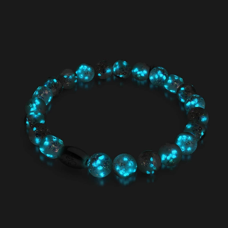 Bracelet en verre feu d'artifice | Argent sterling 925 | Goyave lilas