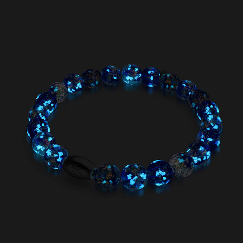 Tanzanite Burst | .925 Sterling Silver | Firework Glass Bracelet