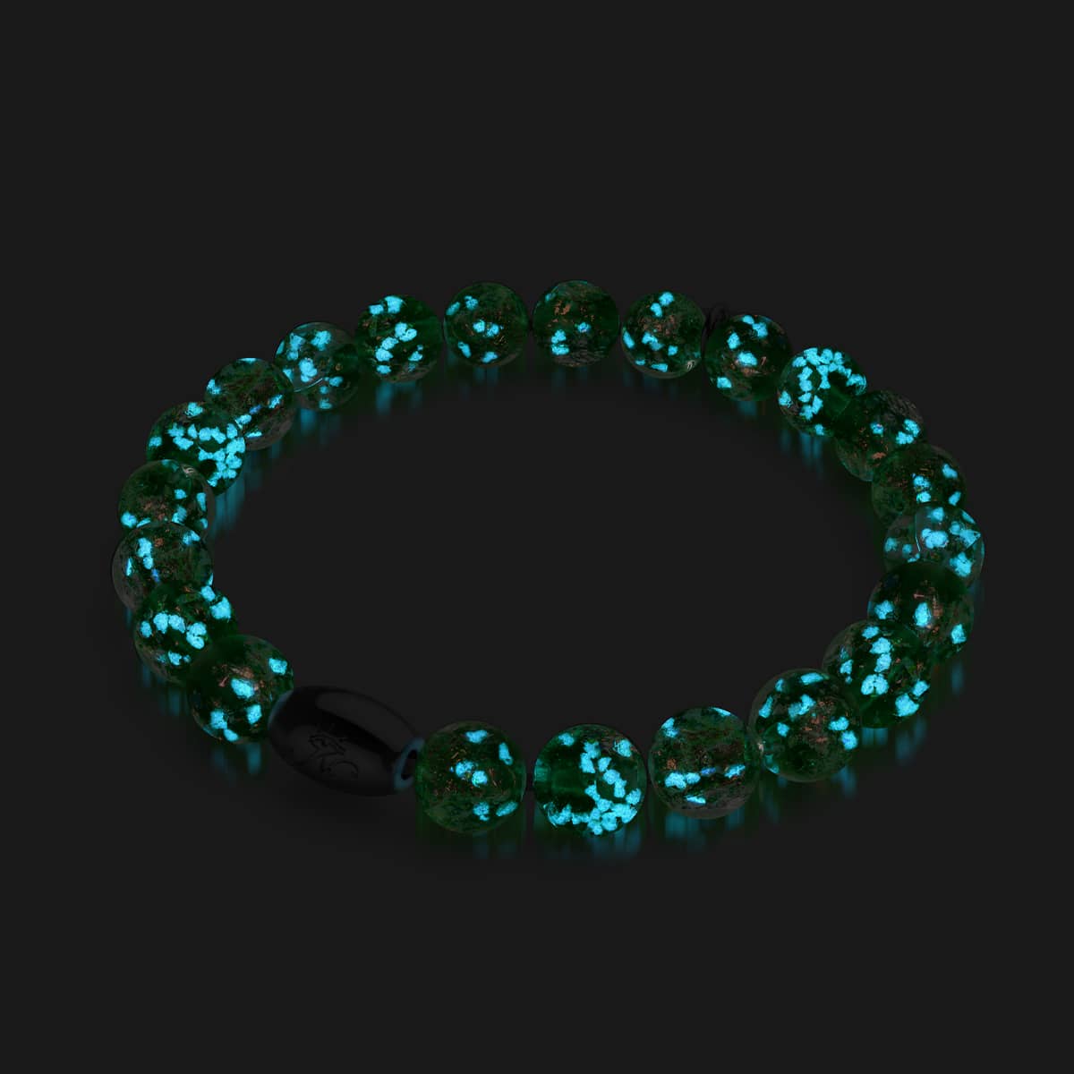 Bracelet en verre feu d'artifice en argent sterling 925 | Éclat verdoyant