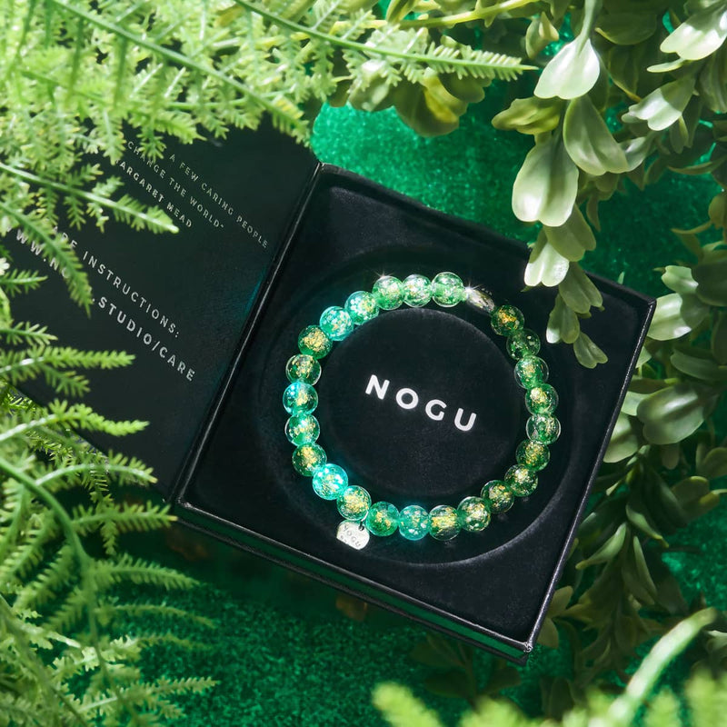 Verdant Burst | .925 Sterling Silver | Firework Glass Bracelet