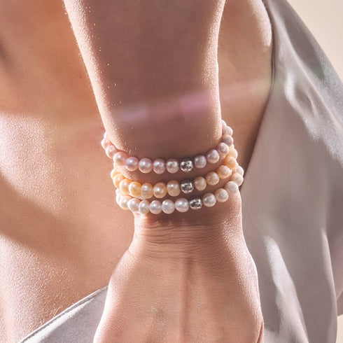 Champagne | Argent sterling 925 | Bracelet en perles d'eau douce