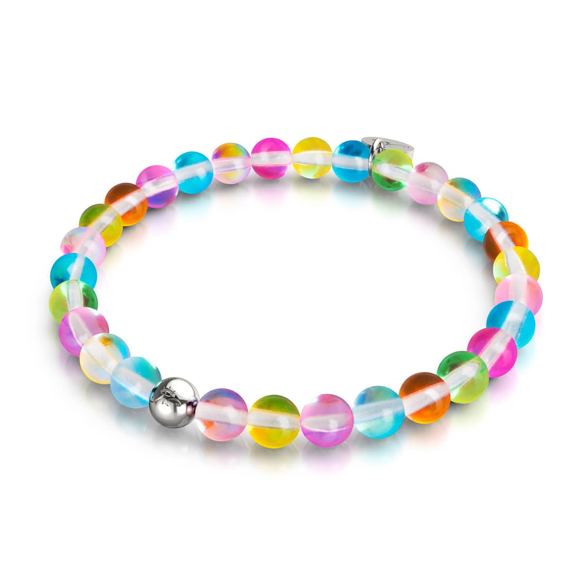 Bonbons Crush | Argent | Bracelet de perles de verre galaxie