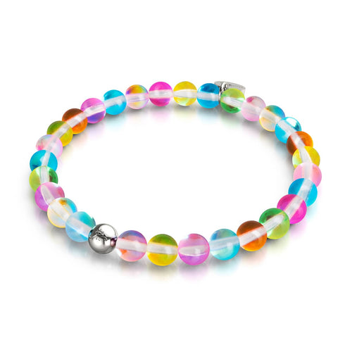 Bonbons Crush | Argent | Bracelet de perles de verre galaxie