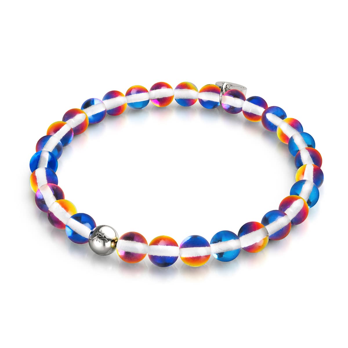 Kaléidoscope | Argent | Bracelet de perles de verre galaxie