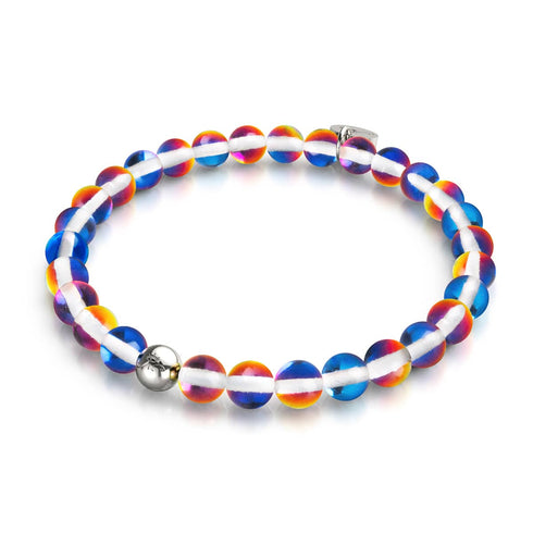 Kaléidoscope | Argent | Bracelet de perles de verre galaxie