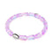 Bracelet galet en verre galaxie en argent sterling 925 avec lever de lune lilas
