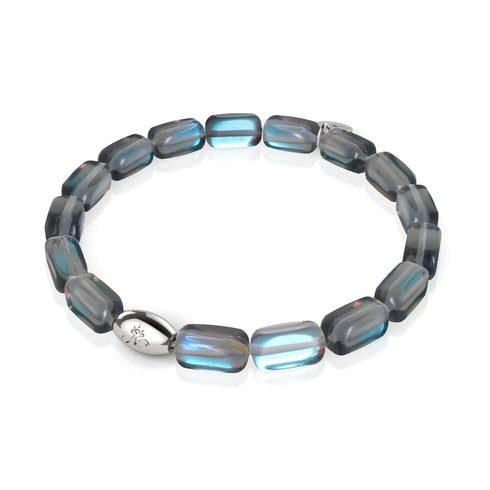 Voie Lactée | Argent sterling .925 | Bracelet galets de verre galaxie