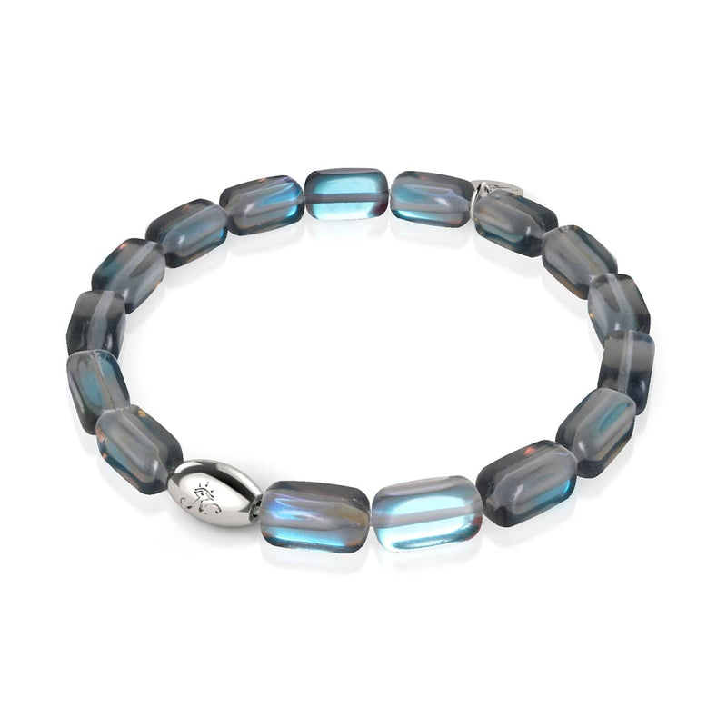 Milky Way | .925 Sterling Silver | Galaxy Glass Pebble Bracelet