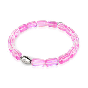 Nébuleuse rose | Argent sterling .925 | Bracelet galets de verre galaxie