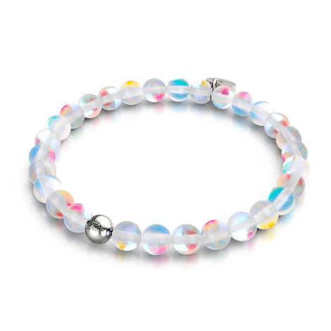 Rainbow Supernova | .925 Sterling Silver | Galaxy Glass Bead Bracelet