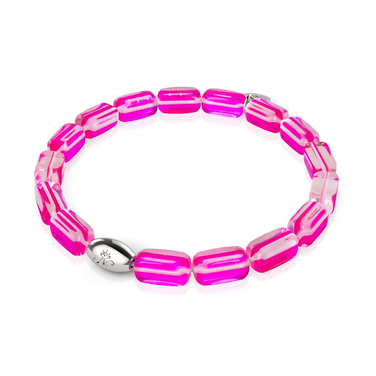 Rosette Nebula | .925 Sterling Silver | Galaxy Glass Pebble Bracelet