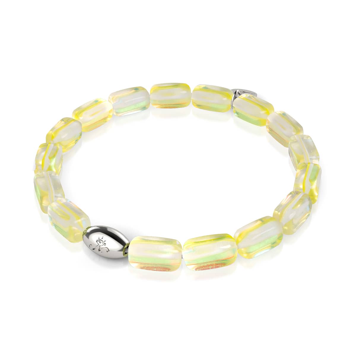 Bracelet galet en verre Galaxy | Argent sterling 925 | Sunburst