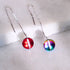 Boucles d'oreilles pendantes en chaîne de verre Galaxy | Argent sterling 925 | Rouge Mars