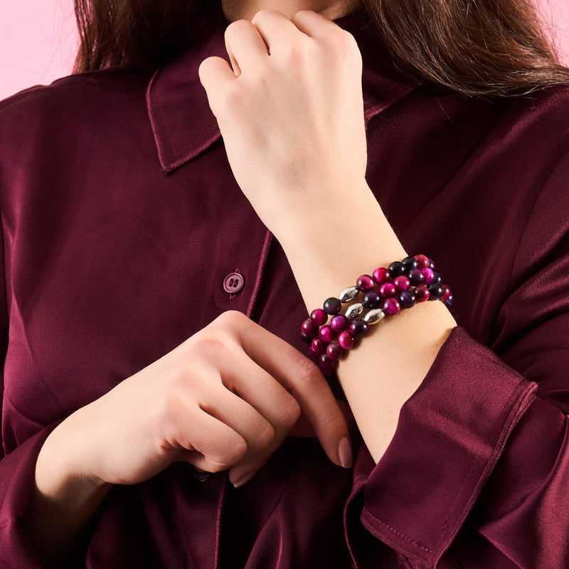 Mulberry Trance | Bracelet en argent sterling 925 | Bracelet œil de tigre Galaxy