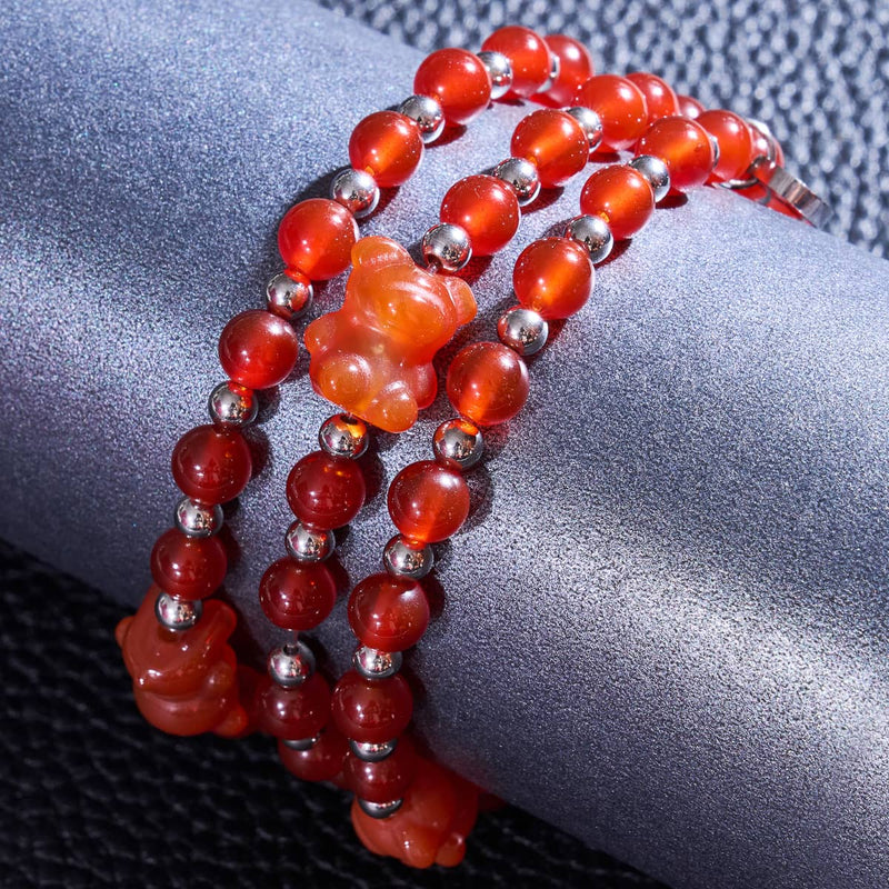 Orange sanguine | Bracelet Gemmy Bear | Cornaline x Argent