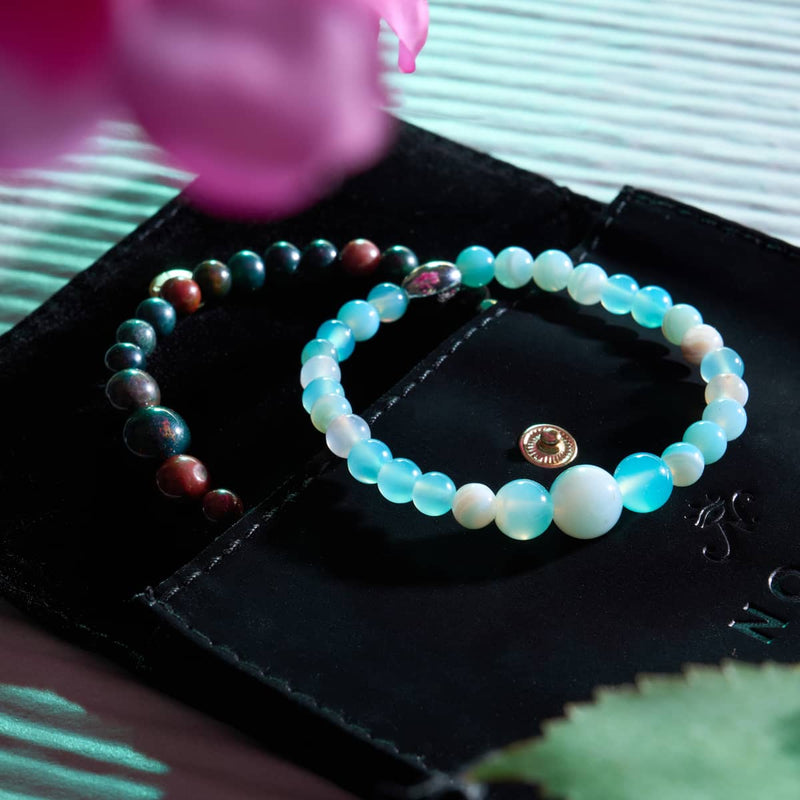 Aigue-marine | Argent sterling 925 | Bracelet en cascade de pierres précieuses