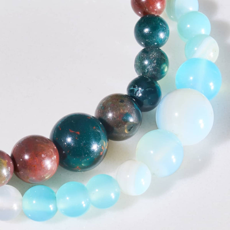 Aigue-marine | Argent sterling 925 | Bracelet en cascade de pierres précieuses
