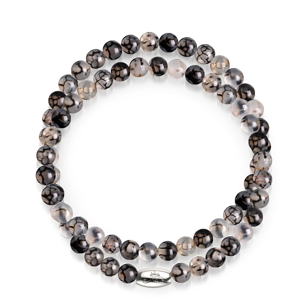 Agate arachnide | Argent | Enveloppement de pierres précieuses