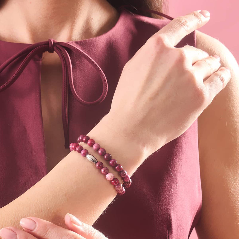 Agate magenta | Argent | Enveloppement de pierres précieuses