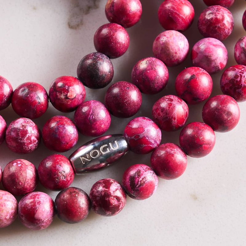 Agate magenta | Argent | Enveloppement de pierres précieuses