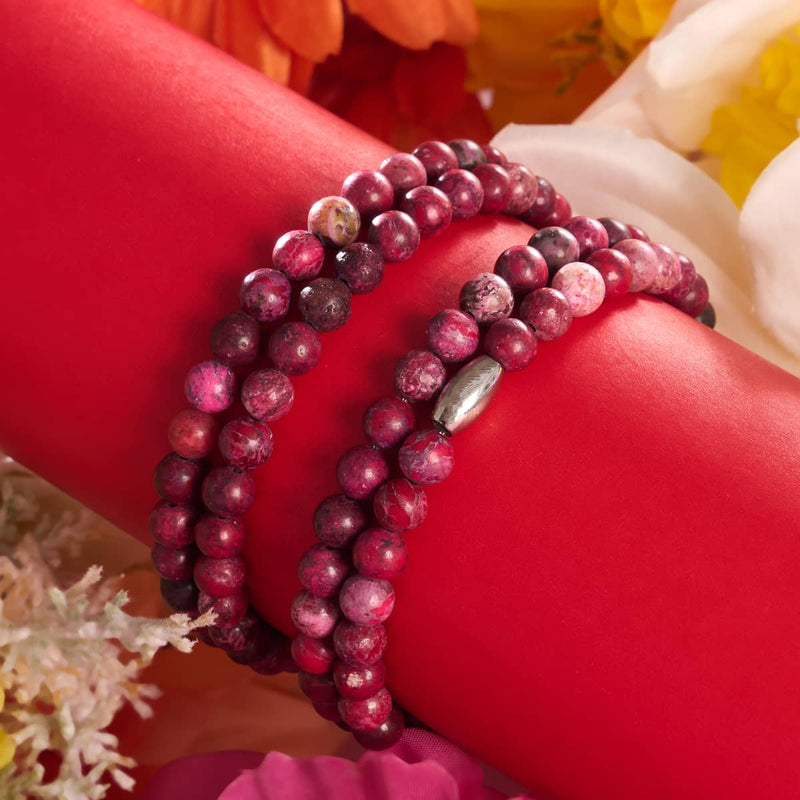 Agate magenta | Argent | Enveloppement de pierres précieuses