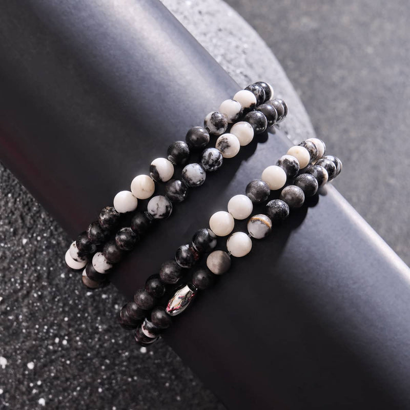 Agate zébrée | Argent | Enveloppement de pierres précieuses