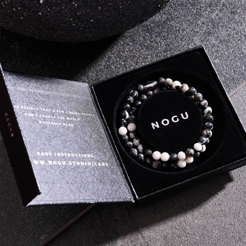 Agate zébrée | Argent | Enveloppement de pierres précieuses