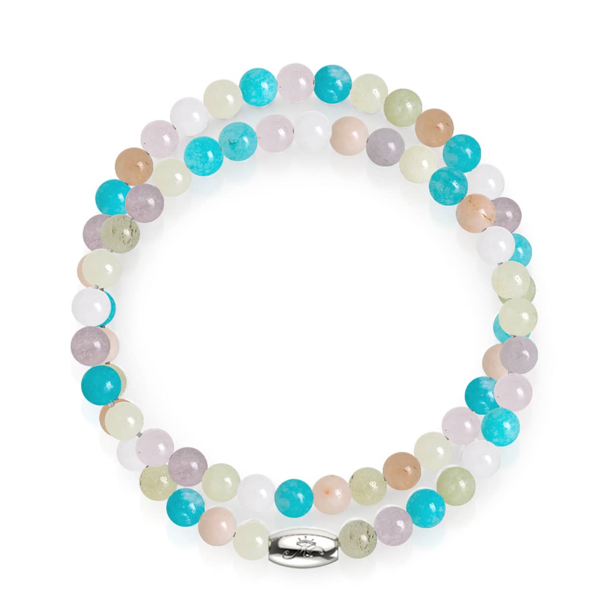 Glaciers scintillants | Argent | Enveloppe de pierres précieuses turquoises dorées