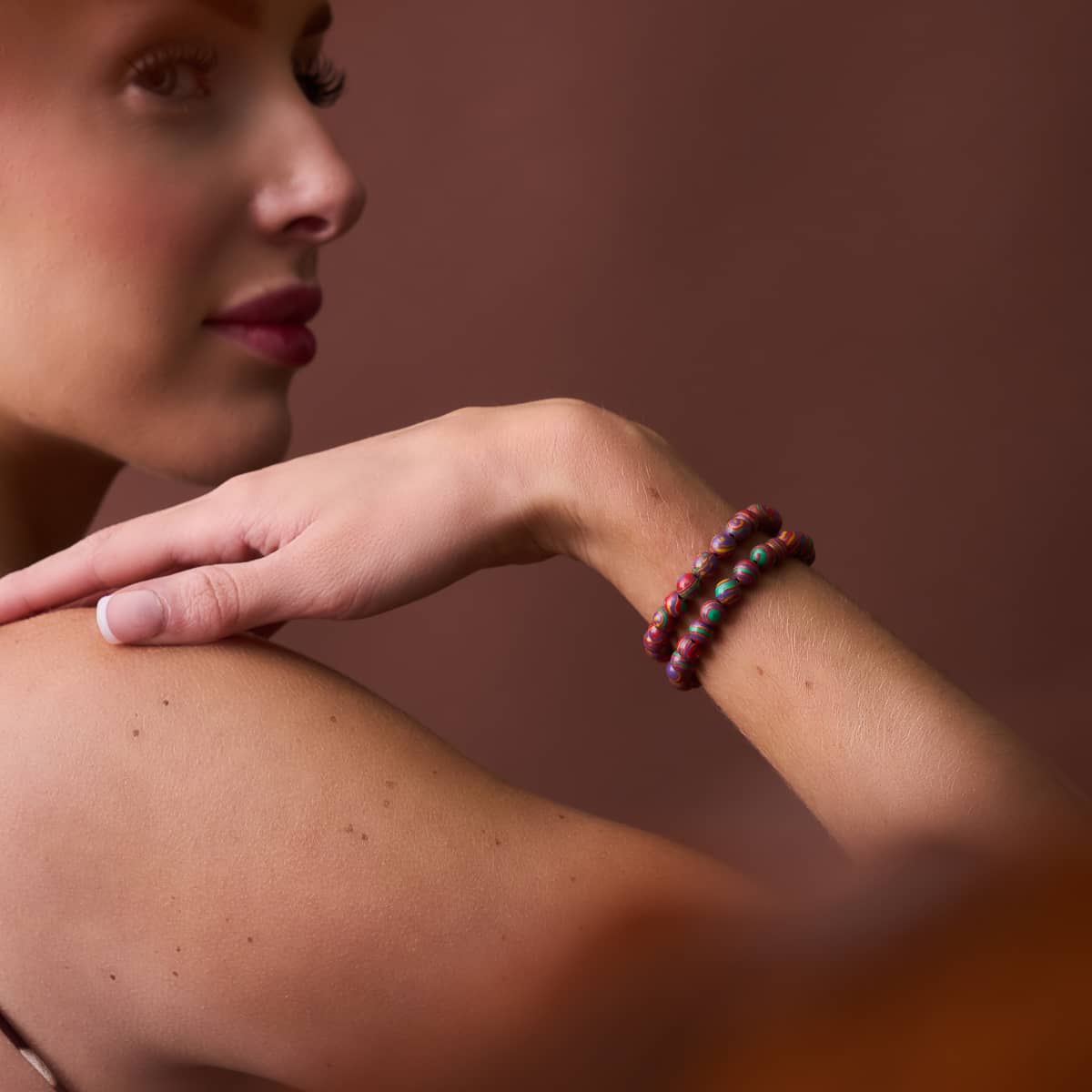 Arc-en-ciel | Argent | Enveloppement de pierres précieuses turquoises dorées