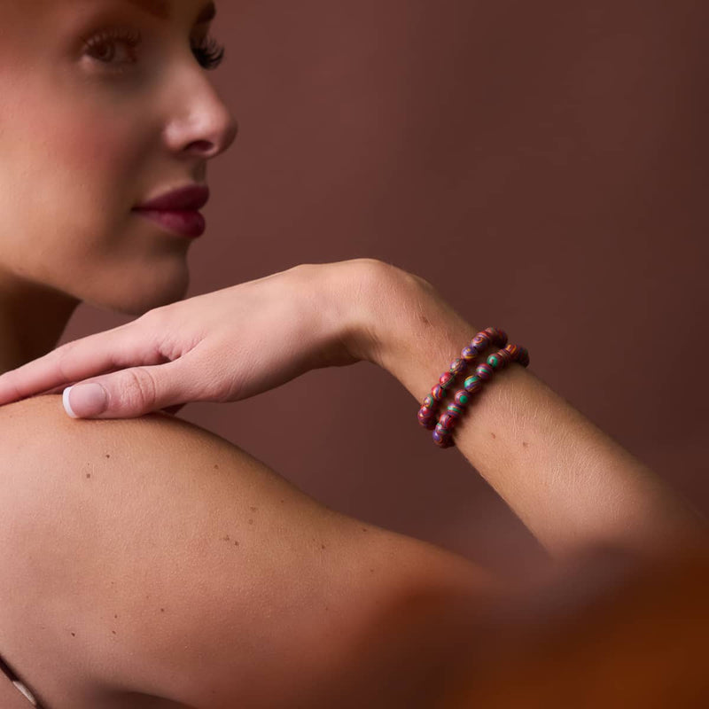 Arc-en-ciel | Argent | Enveloppement de pierres précieuses turquoises dorées