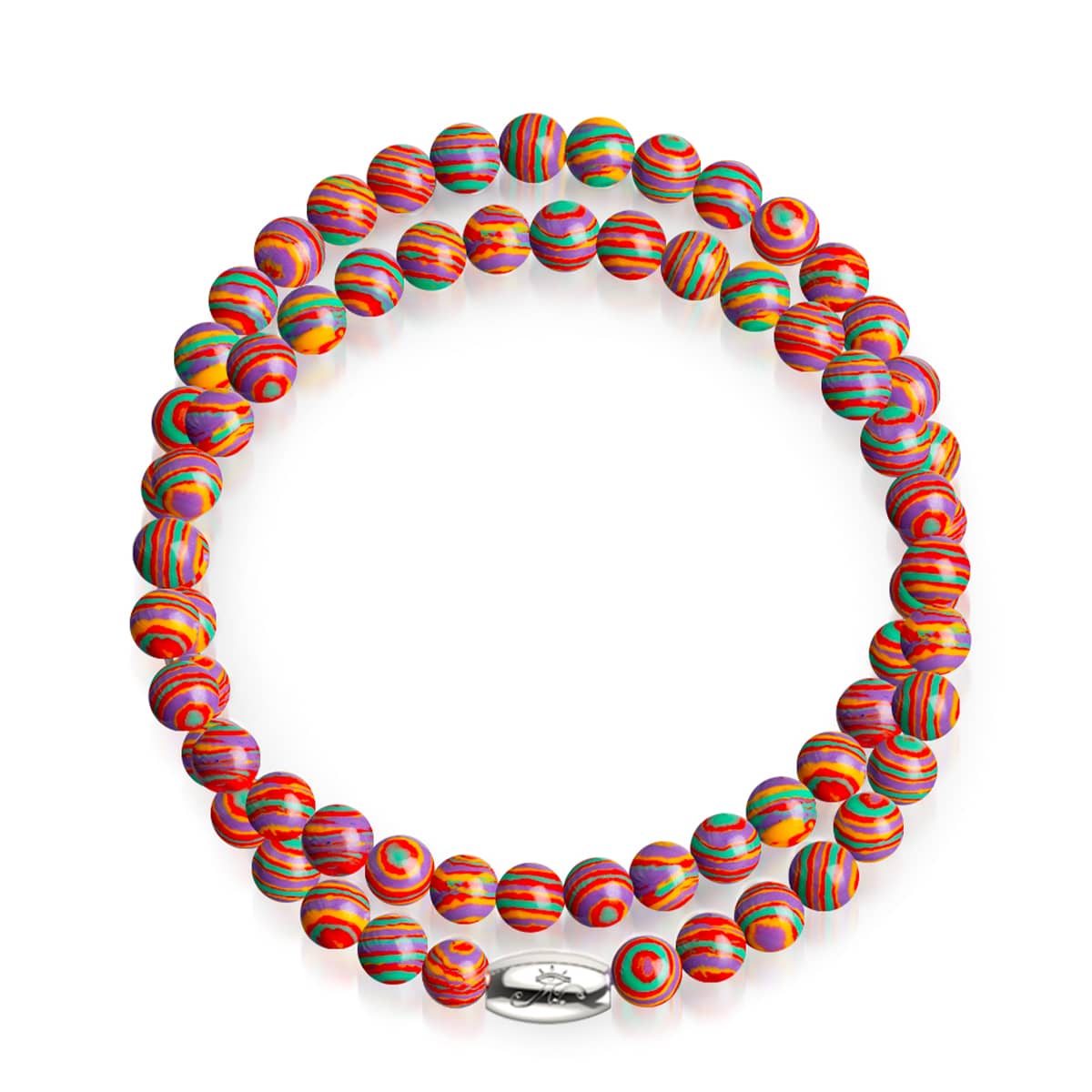 Arc-en-ciel | Argent | Enveloppement de pierres précieuses turquoises dorées