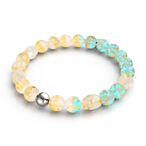 Sunset Spectre | Bracelet en argent sterling 925 avec tête de mort en verre Firefly