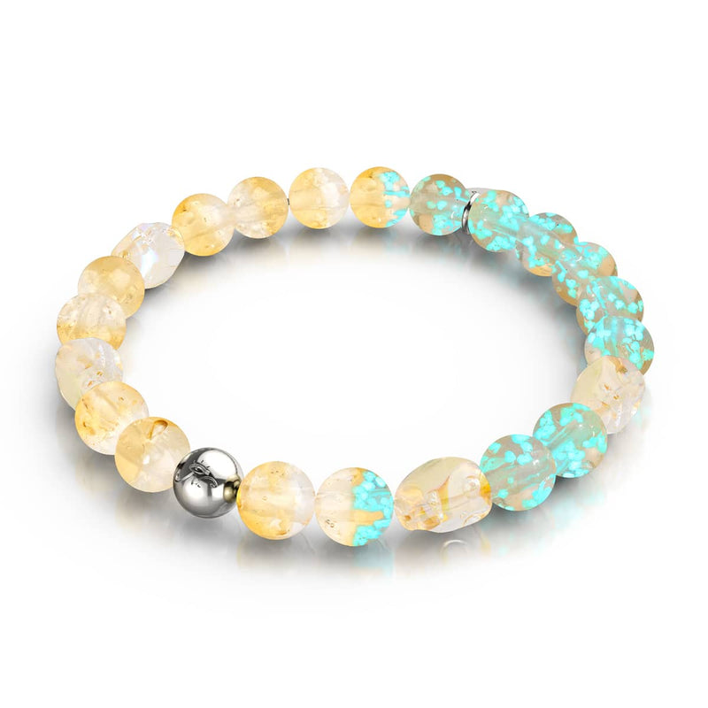 Sunset Spectre | Bracelet en argent sterling 925 avec tête de mort en verre Firefly