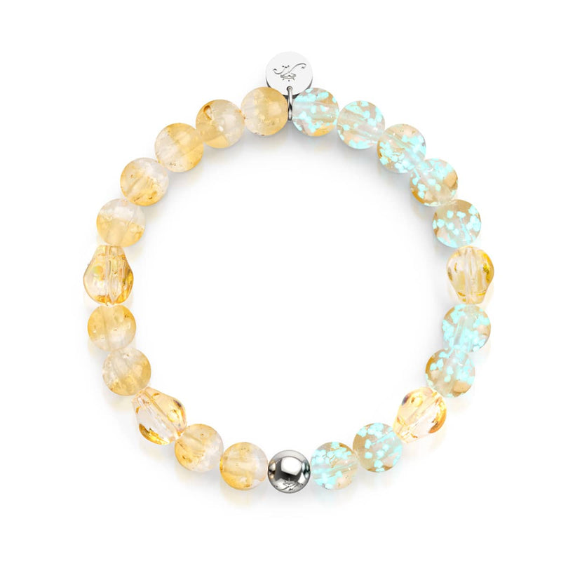 Sunset Spectre | Bracelet en argent sterling 925 avec tête de mort en verre Firefly