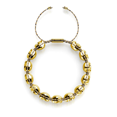 Tombeau de Midas | Crânes d'or x GloWeave noir | Bracelet en macramé