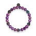 Violet Shadows | .925 Sterling Silver | Purple Freshwater Pearl x Firefly Glass Skull Bracelet